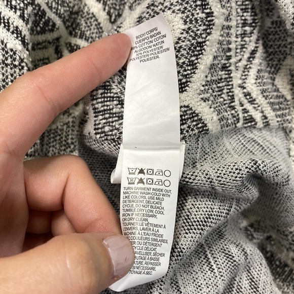 Lucky Brand Gray White Aztec Button Front Collard Long Sleeve Cardigan Medium - Picture 6 of 6